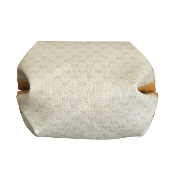 Vintage Gucci Micro GG Barrel Bag Cream Tan Crossbody 1980s Italy 007 115 5770 - Picture 15 of 16